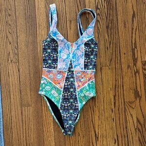 Cynthia Rowley Girls' One-Piece Swimsuit - Blue, Green, Orange, Black, Pink